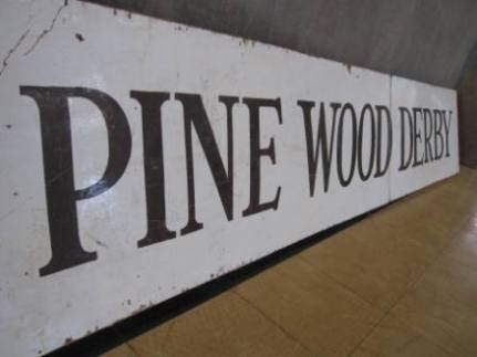 Pinewood Derby sign